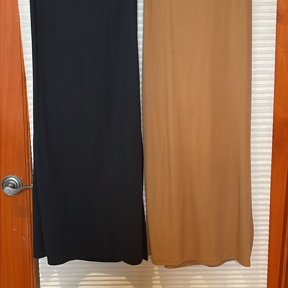 Bundle of women’s XXL swimsuit cover-up/dress one black one cognac/caramel NWT - Picture 3 of 11